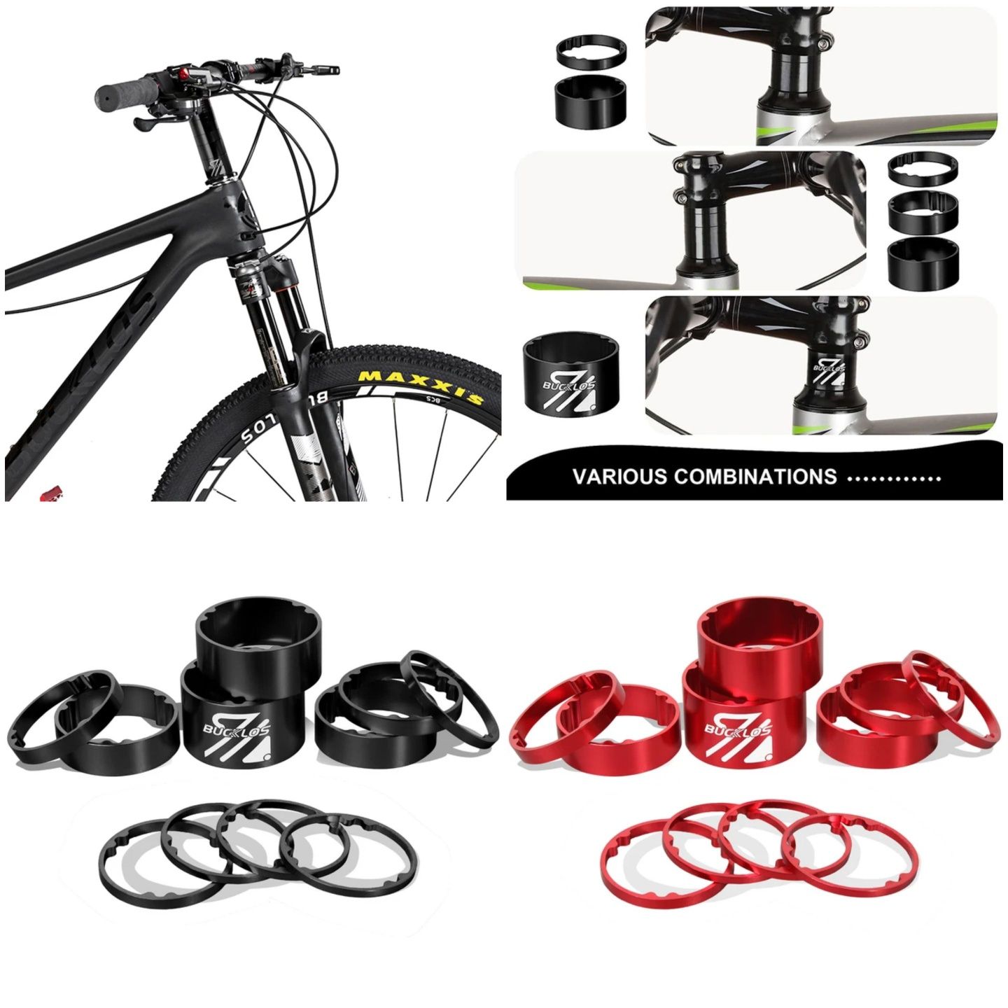 Set 11 distantieri ultrausori aluminiu furcă bicicleta mtb 28.6 mm