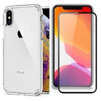 Iphone X XS XR Pachet Husa Silicon Crystal si Folie Sticla 9D 0.2MM