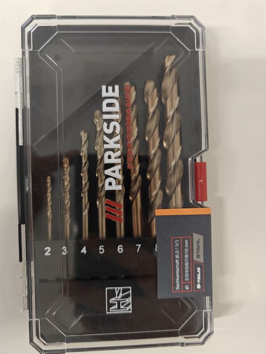 Set 8 burghie metal cu tija hexagonală Parkside performance