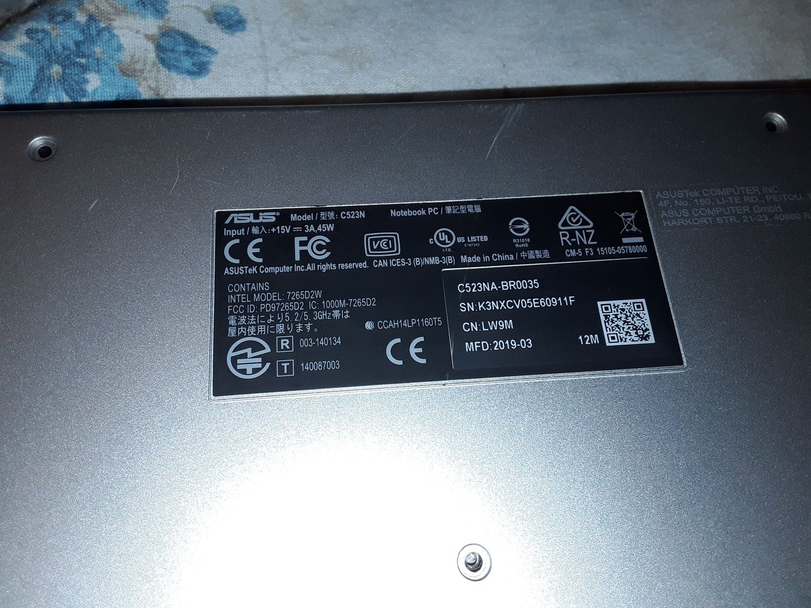 Asus C523N laptop pentru piese tot 100lei fix nu negociez  ms