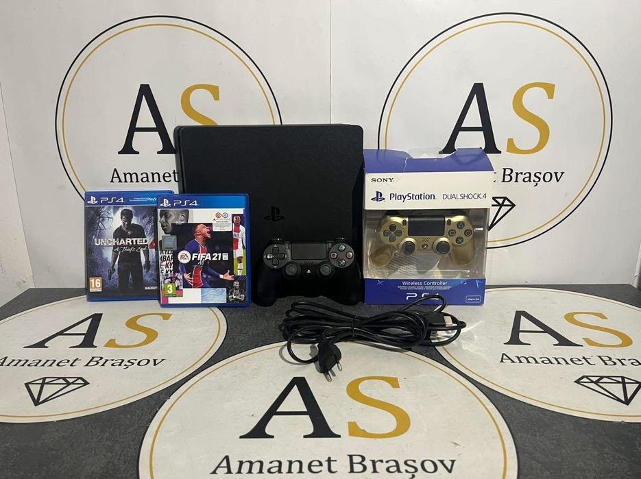Consola Sony PS4 Slim 500GB  + 2 jocuri + 2 manete