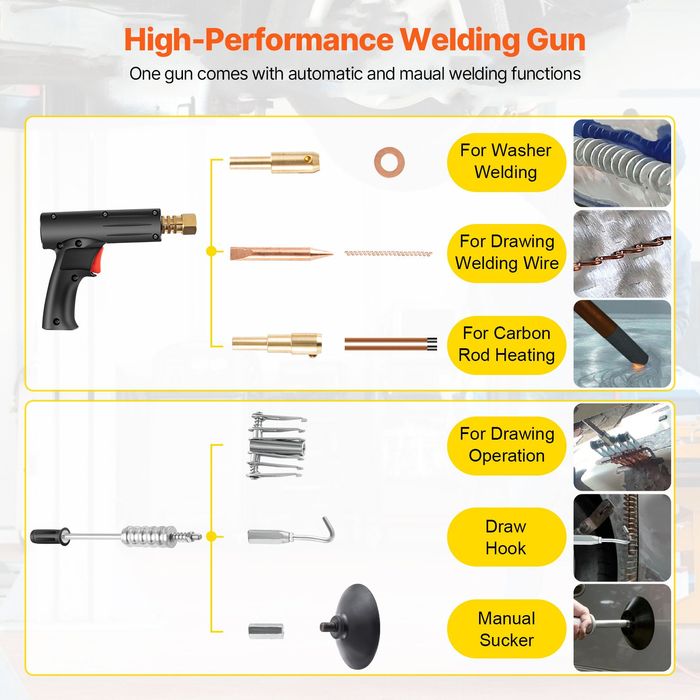 Kit Reparare Caroserie Auto cu Spot Welder si Ciocan