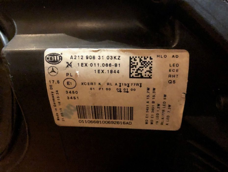 Mercedes Benz w212 e class set faruri full led adaptiv stanga dreapta