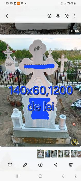 Vând cruci de marmură preț de producător cu scrisul inclus în preț