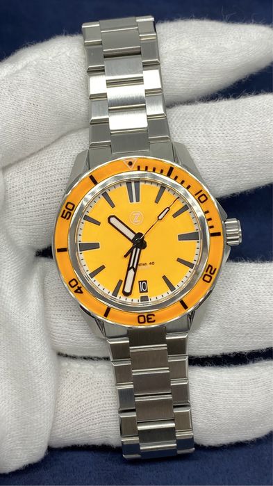 Мъжки часовник Zelos Swordfish Orange Full Lume 40mm