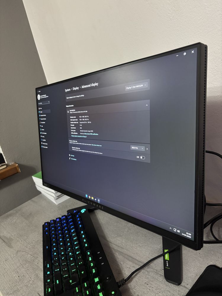 Setup gaming Monitor 360hz, rtx 3060, ryzen 7 si periferice