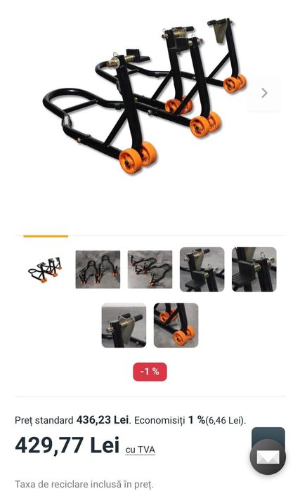 SET 2 suporturi pentru motocicletă -combo Fata +Spate