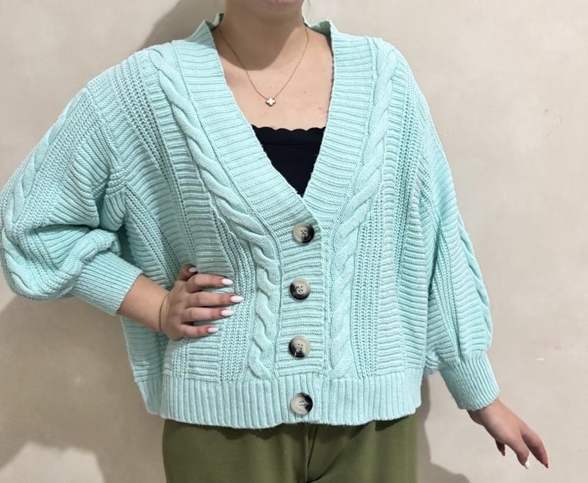 Кардиган светло-бирюзовый