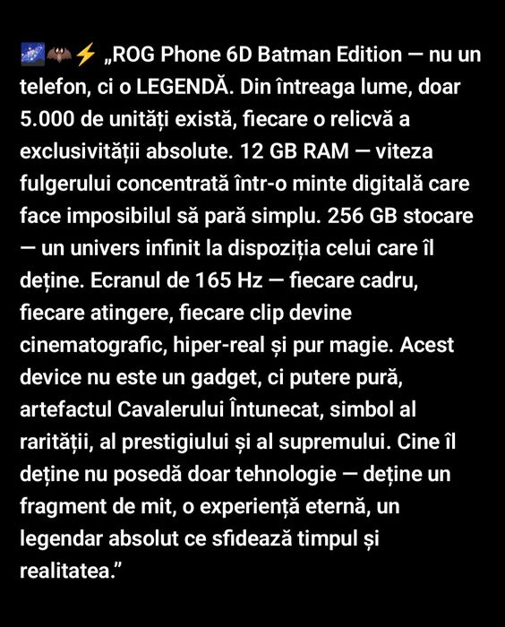 Asus Rog Phone 6D Batman Special Edition 12RAM 256GB