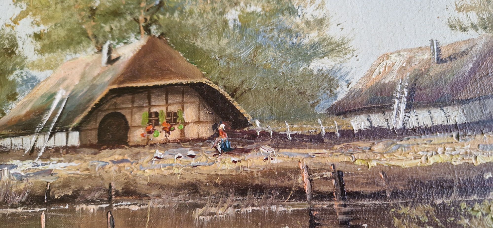 tablou pictat semnat Leidner peisaj keukenhof olanda