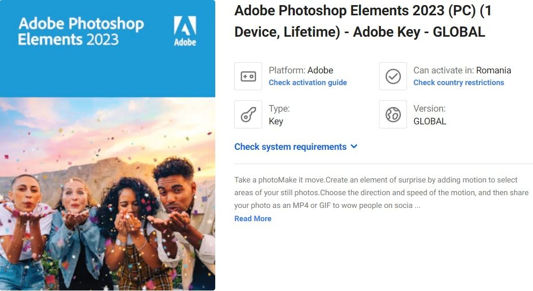 Adobe Photoshop Elements Lifetime Updates 2023 Original Adobe Serial K