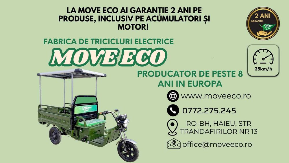 Triciclu electric CARGO 500 EEC + Optional Panou Solar - in Rate