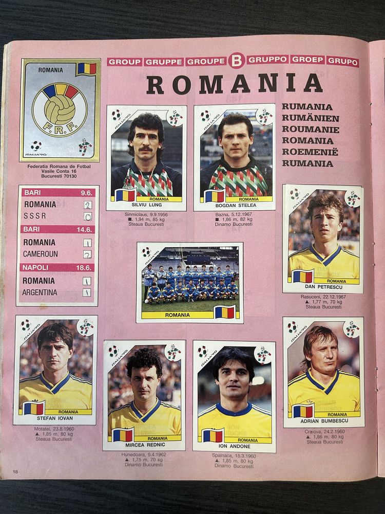 Album complet world cup Italia 1990