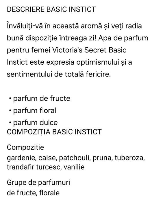 Parfum Victoria's Secret Basic Instinct 100 ml