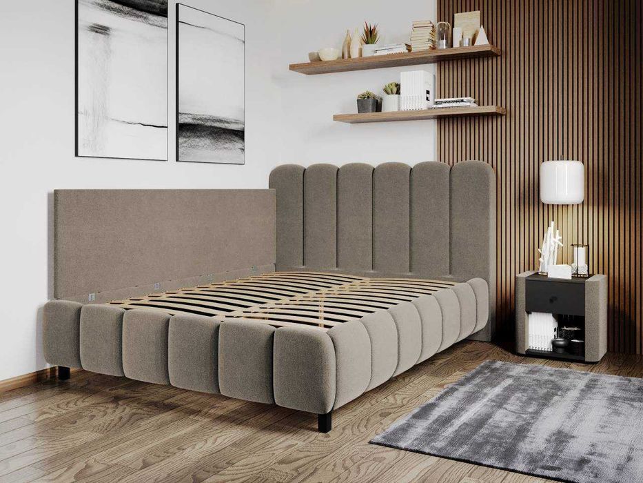 Pat Tapitat colt Bari Cappuccino Velluto 29 somiera rabatabila si lada