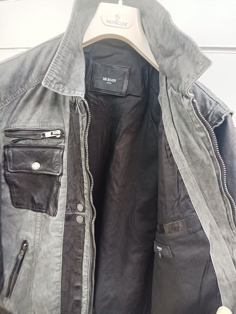 Оригинално дънково яке с естествена кожа Be Edgy M , L , XL , XXL ново