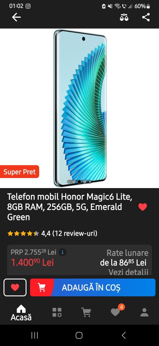 Vând telefon mobil Honor Magic 6 Lite