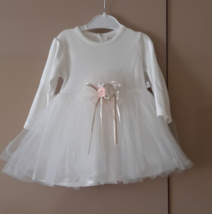 Set rochie alba si bolero, marimea 80