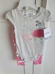 Set cu body tip maiou si pantaloni lungi roz Carters