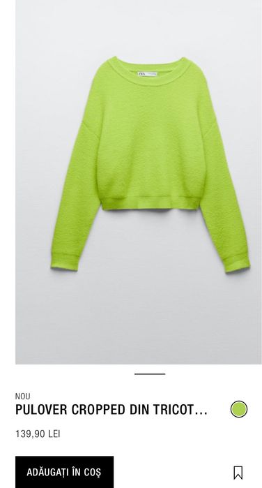 Pulover nou dama  Zara cropped din tricot nou cu eticheta