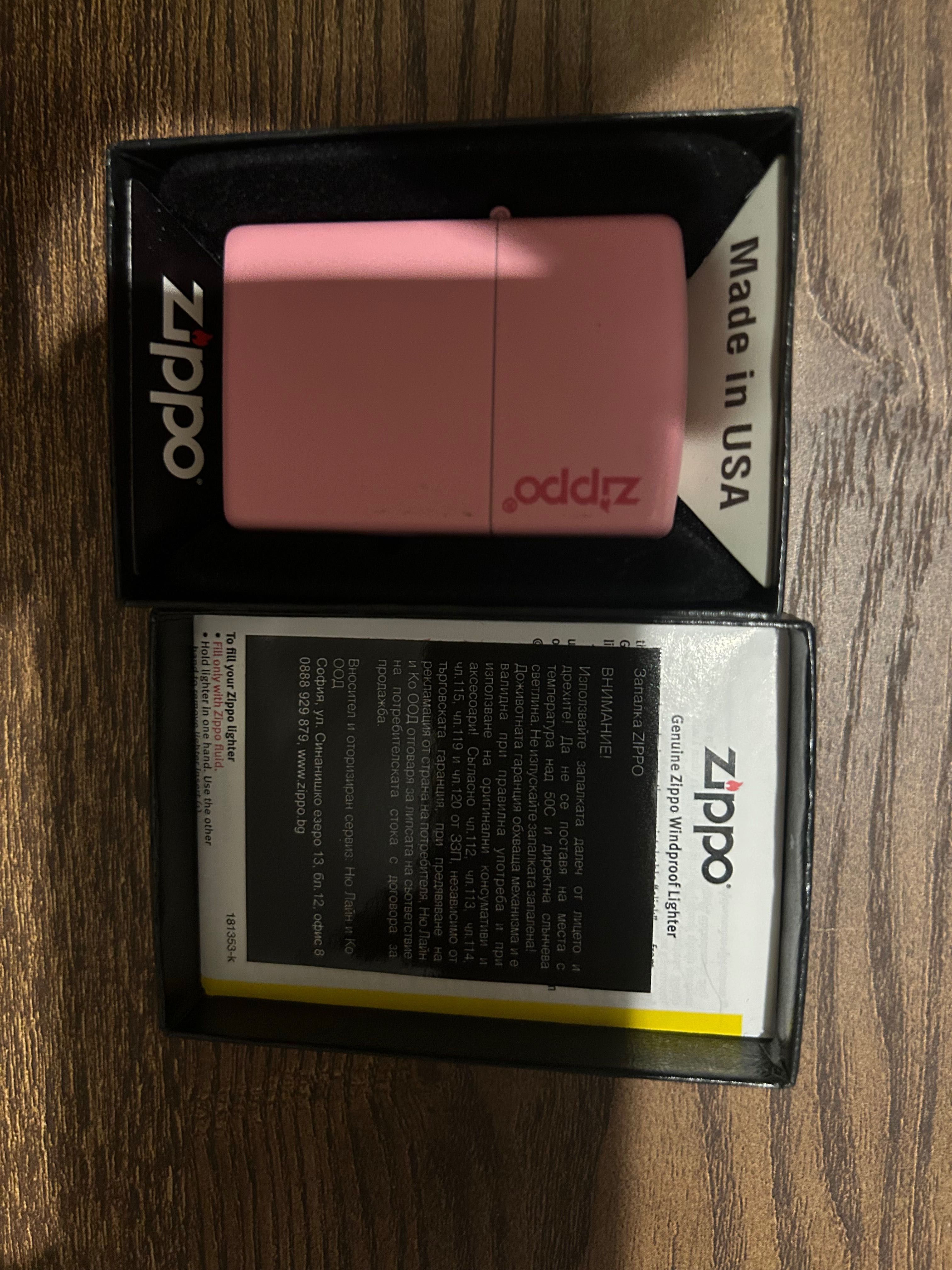Оригинална Zippo запалка, розова