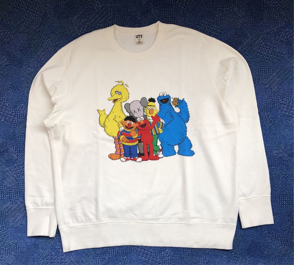 KAWS x Uniqlo x Sesame Street ОРИГИНАЛ мъжки суичър/блуза - XL