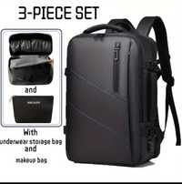 Луксозна раница за лаптоп и багаж, комплект 3 чанти