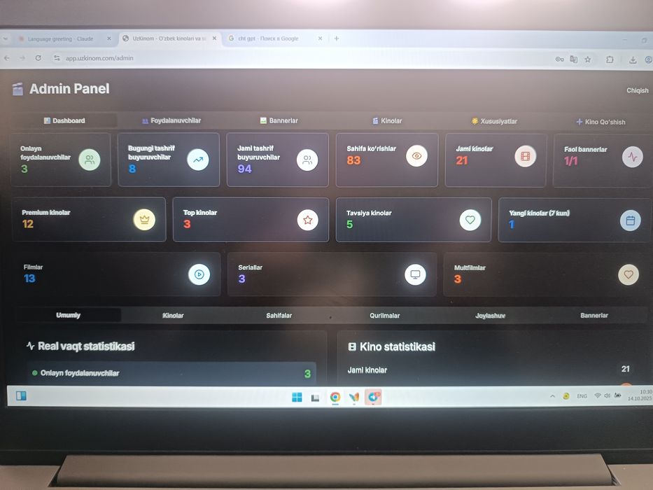 Web sayt sotiladi, kino sayt uzkinom