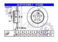 Disc frana ATE 412300 Mercedes Benz Clasa C 220-250 D, 4Matic