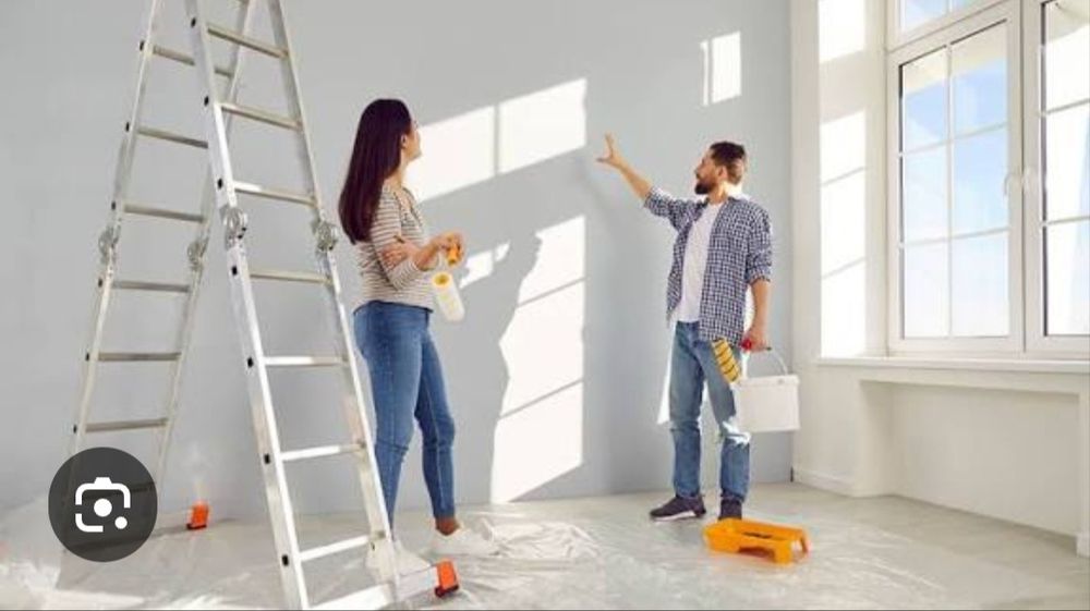 Поклейка обоев покраска