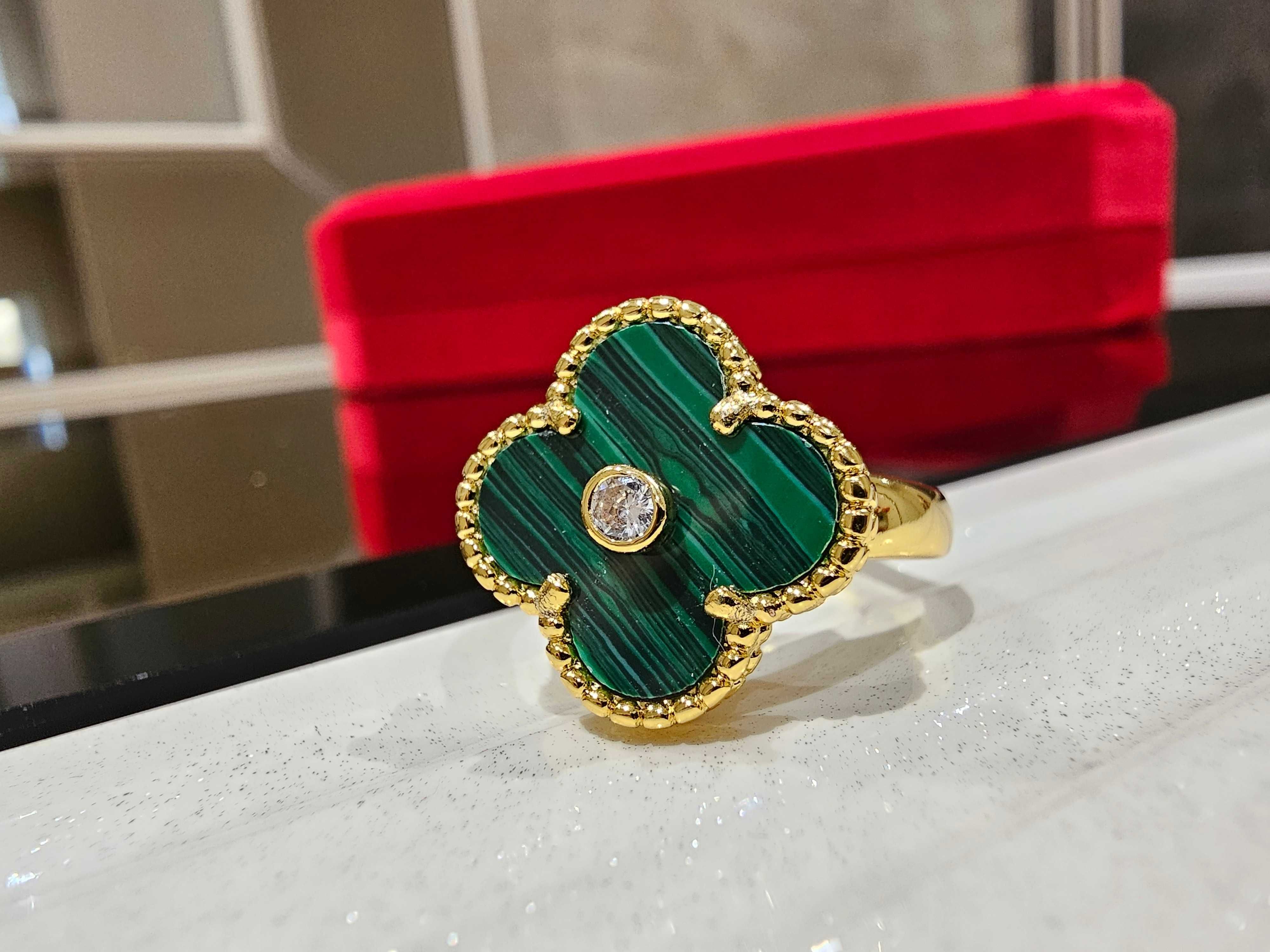 Van Cleef & Arpels VCA Gold Green Diamond Alhambra Дамски Пръстен