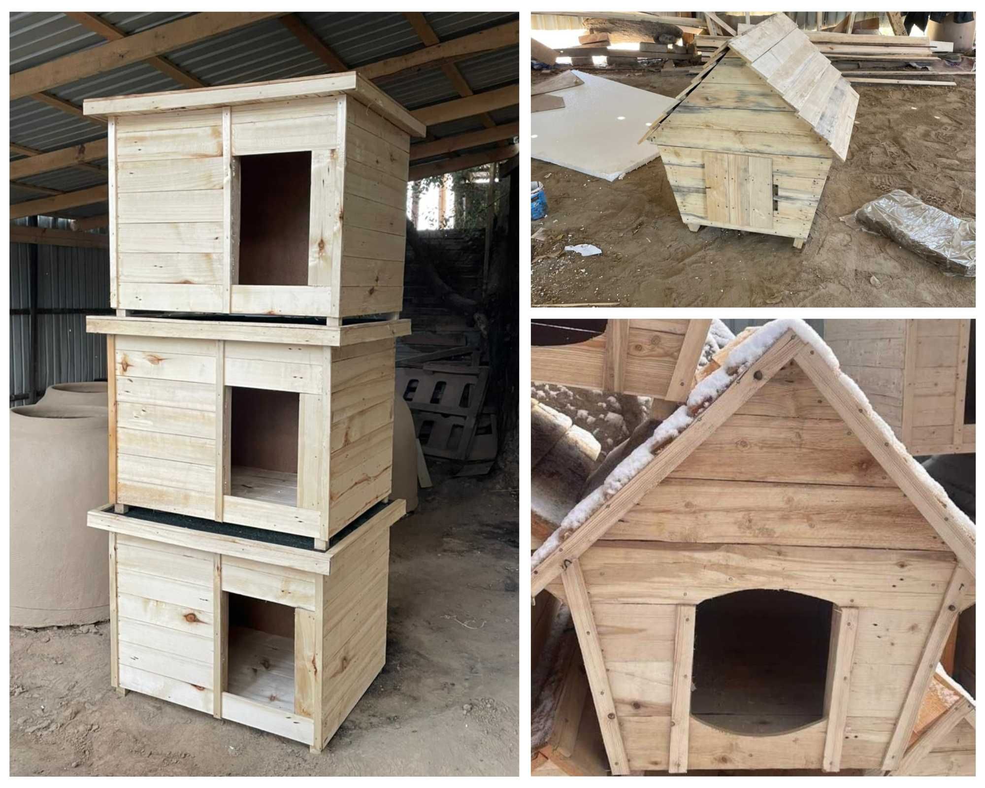 Утепленная будка для собаки купить в Алмате из досок для средней собак