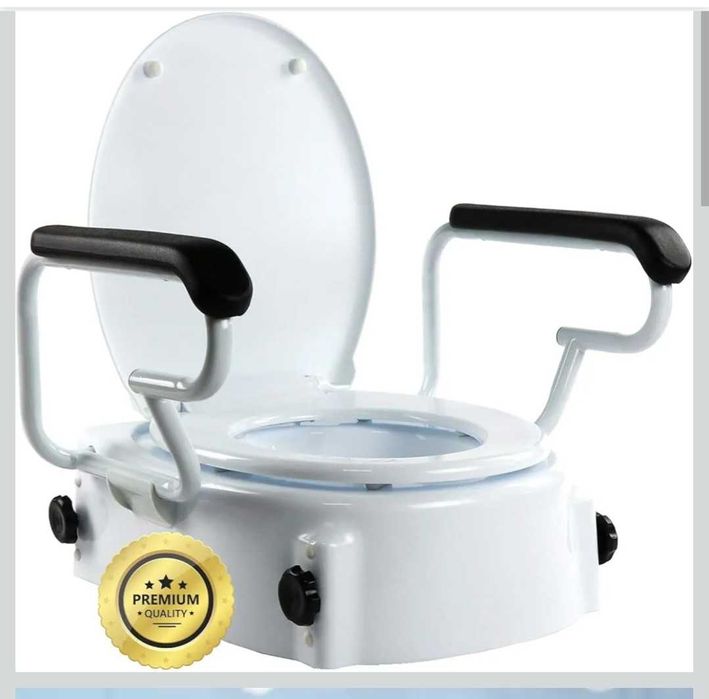 Inaltator / scaun de toaletă OrtoPrime  rabatabil cu cotiere