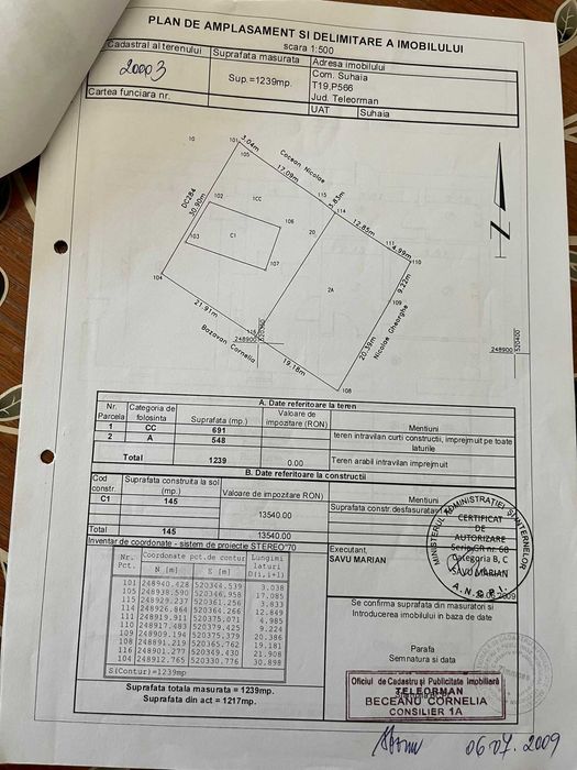 Teren 1200mp Suhaia central casa demolabila