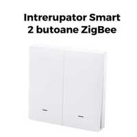 Intrerupator Smart, 2 butoane, Conectivitate ZigBee