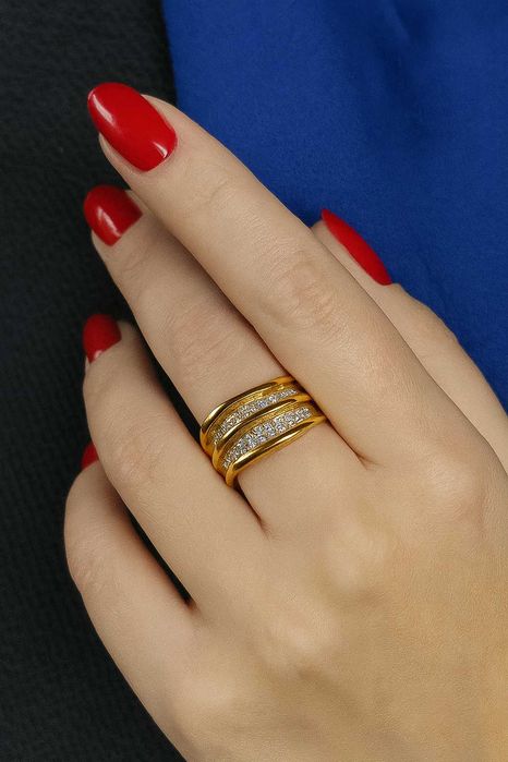 Inel aur 10g, 18kt, diamante naturale 0.2ct
