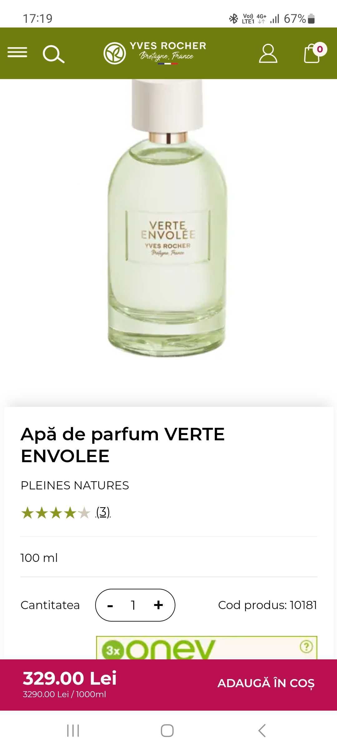 Parfum Verte Envolee Yves Rocher