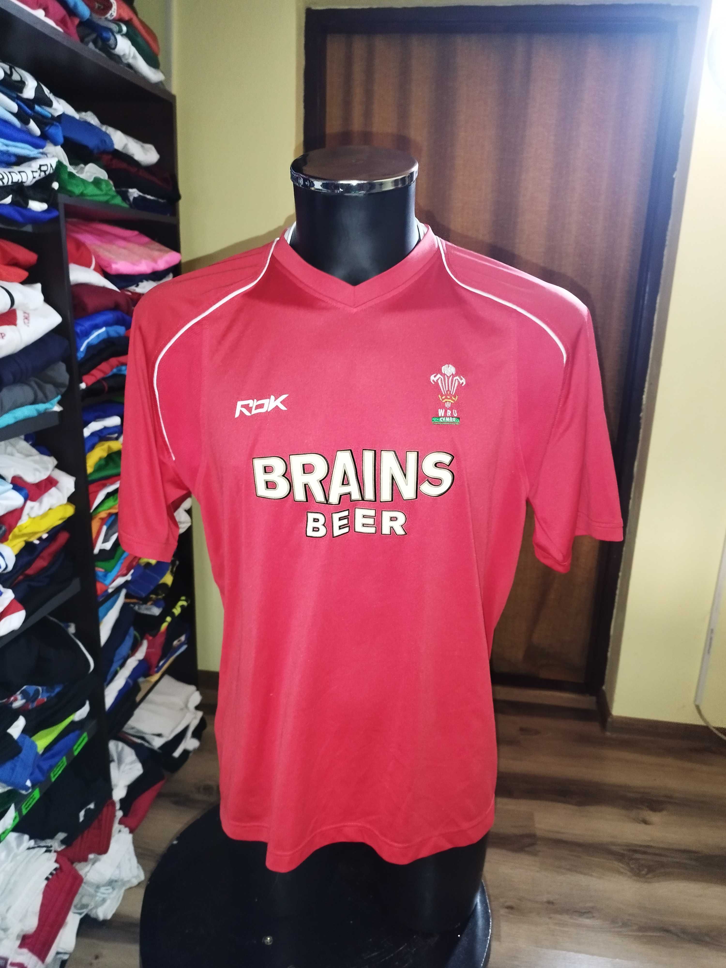 tricou rugby wales wru tara galilor reebok marimea XL