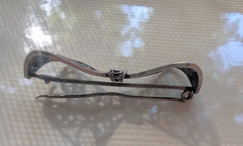 Bratara veche argint filigran 925 si brosa fundita, vintage '70-'80