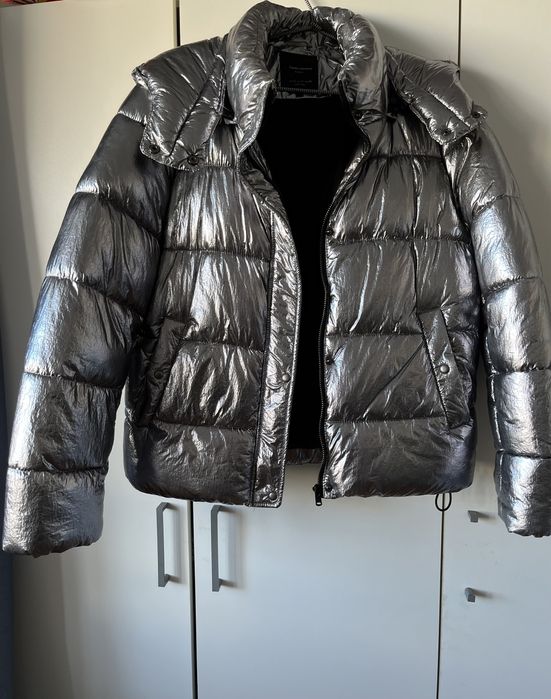 Geaca Zara, marimea S, argintiu metalizat