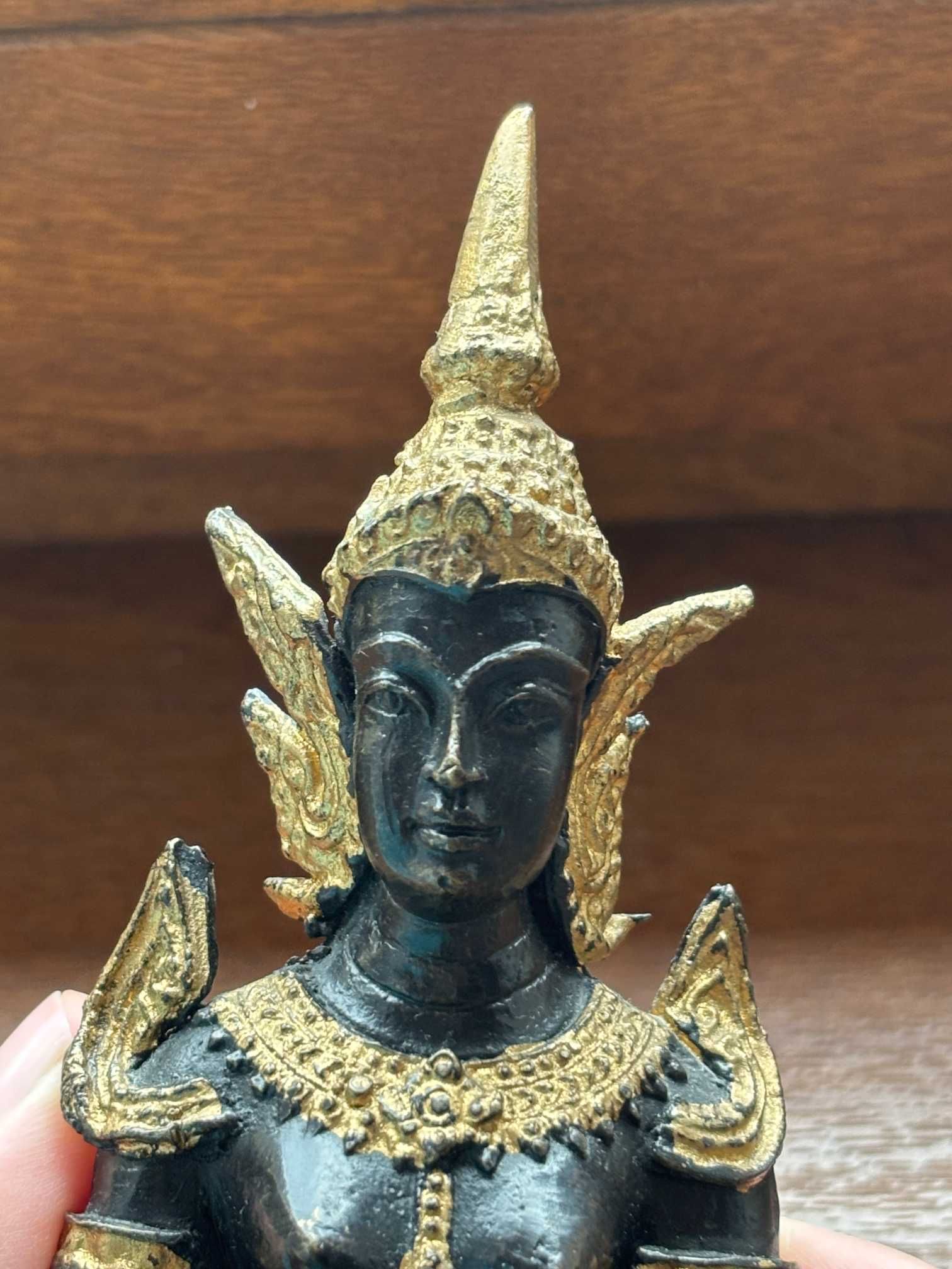 Statuetă vintage Buddha Thai/Budha/bronz masiv/fată 1/17cm/preț fix.