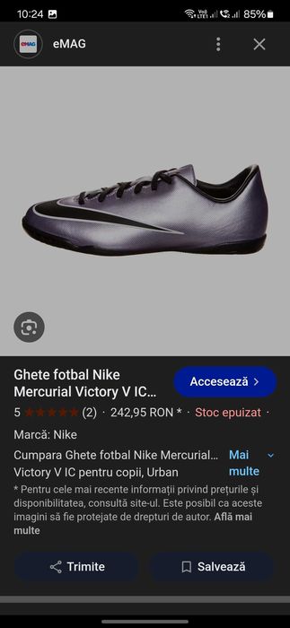 Adidasi Nike Mercurial Victory V originali 36 ghete fotbal sala