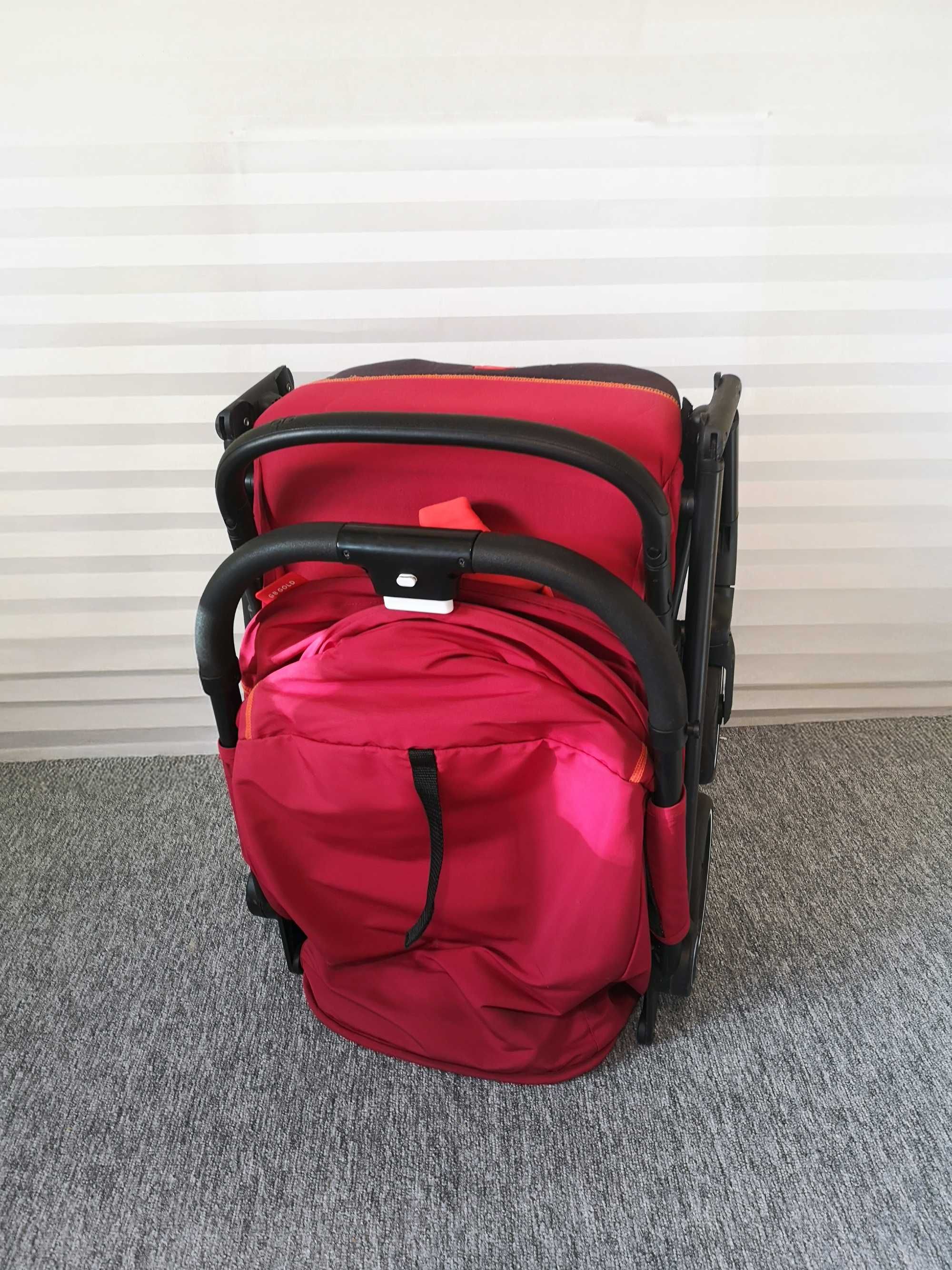Cărucior bebe copil gb Qbit+ All City Rose Red, foarte compact