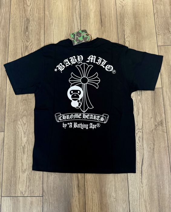 НОВО! Chrome Hearts x Bape T-shirt Black тениска