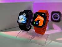 Смарт часы на Android и  iOS с оранжевым ремешком