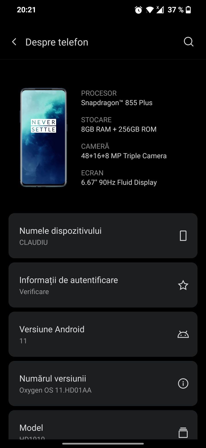 Vând/schimb OnePlus 7T Pro
