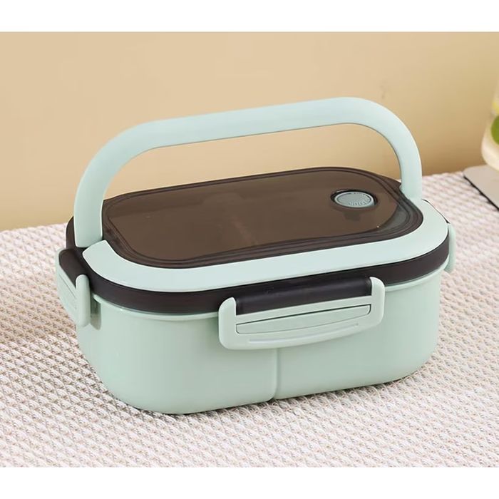 Кутия за храна, С отдушник, Вакуум вентил, С дръжка, 1.2л, Зелен