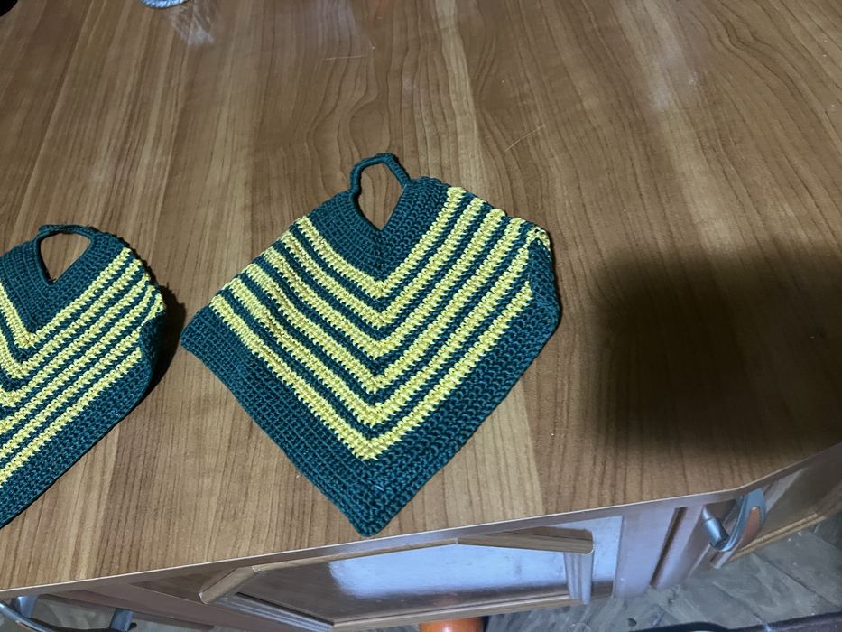 Mileu macrame cu model verde 2 bucati