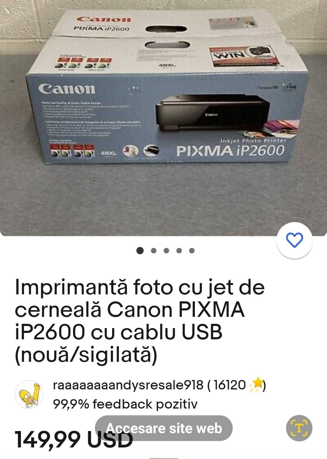 Imprimanta foto cu jet de cerneala Canon PIXMA iP2600