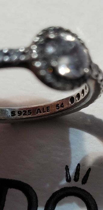 Inel Pandora din argint cu halo si cubuc zirconia